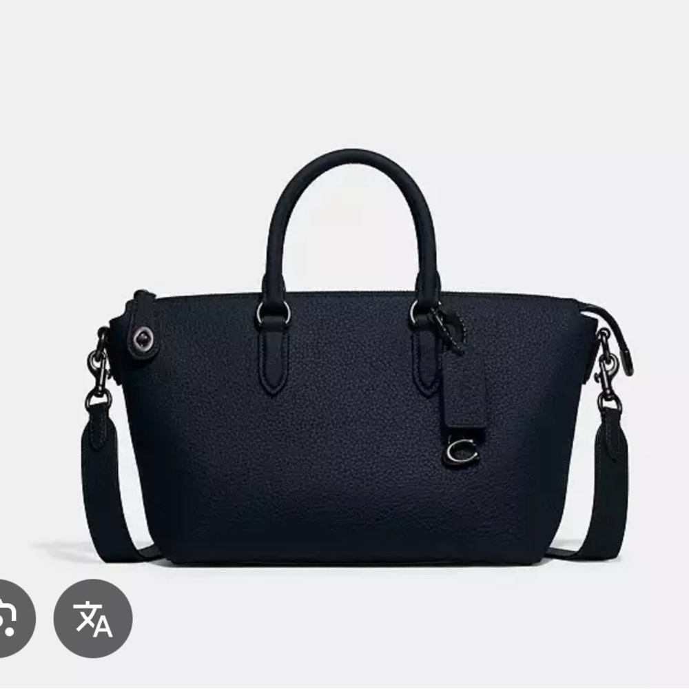 Coach Cara black leather satchel